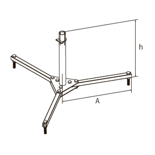 Тренога сборная для молниеприемной мачты от 5 до 7 метров