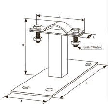 Держатель мачты молниеприемника к стене