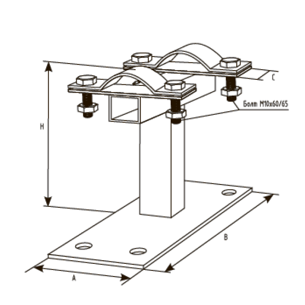 Универсальный держатель мачты молниеприемника к стене