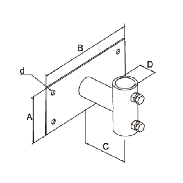 Держатель мачты молниеприемника 5-7 м к стене