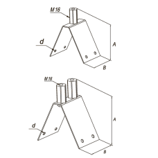 Крепление молниеприемника на конек