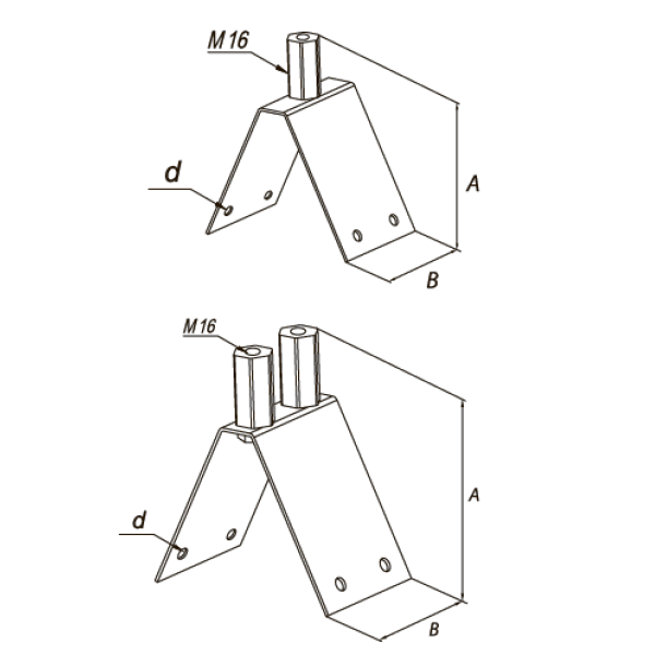 Крепление молниеприемника на конек