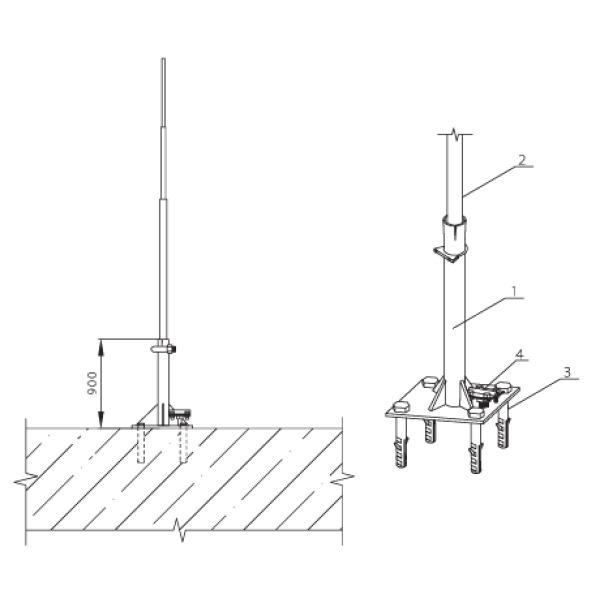 Молниеприемная мачта высотой 5-7 м