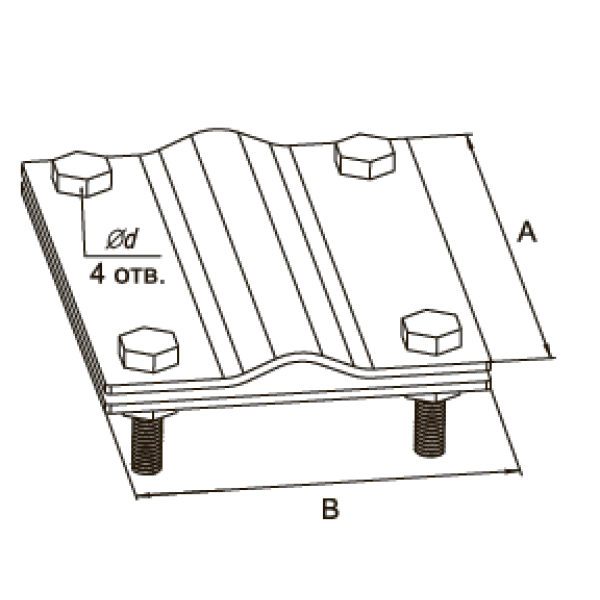 Зажим «штырь-полоса» с двумя пластинами
