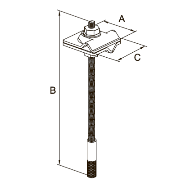 Зажим прута универсальный с анкером (М8×300 мм)