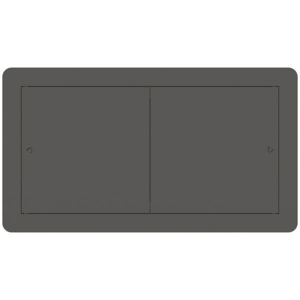 Настольный встраиваемый розеточный блок,  сдвижные крышки,  вороненая сталь Slider 4 мод. (2 мод. 45х45)