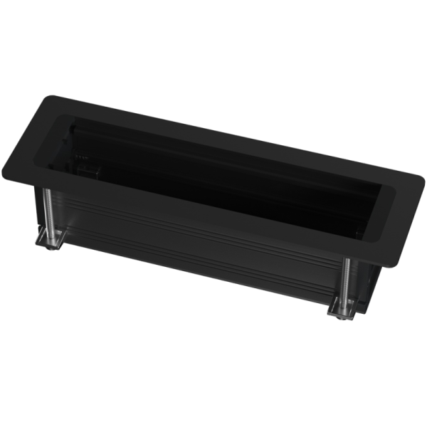 Настольный встраиваемый розеточный блок Static 8 мод. (4 мод. 45х45),  черный