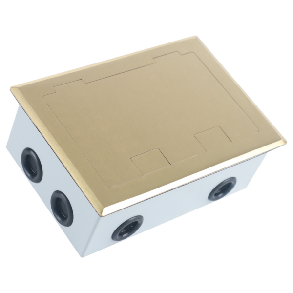 Лючок в пол 6 мод. (2 мод. 45х45 мм. + 2 мод. 22.5х45 мм.),  латунь,  (с уст. набором)