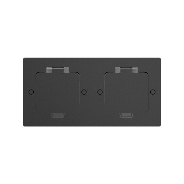 Лючок Surface 4 мод. (2 мод. 45х45 мм.),  антрацит,  IP44