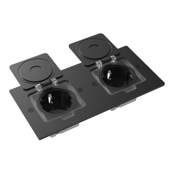 Лючок Surface 4 мод. (2 мод. 45х45 мм.),  антрацит,  IP44