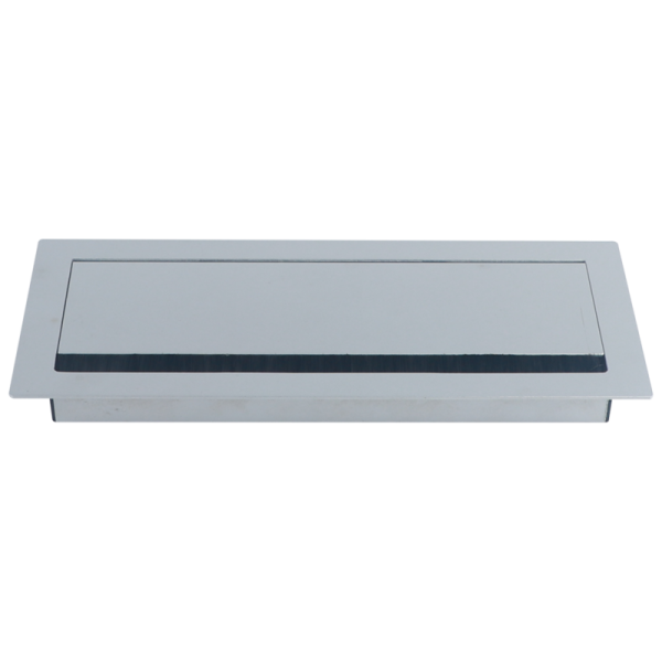 Кабельный громмет (лючок) в стол,  310*120мм,  цвет: серебро