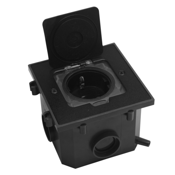 Лючок Surface 2 мод. (1 мод. 45х45 мм.),  антрацит,  IP44,  (с уст. набором)