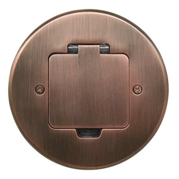 Лючок Surface 2 мод. (1 мод. 45х45 мм.),   круглый,  красная медь,  IP44,  (с уст. набором)