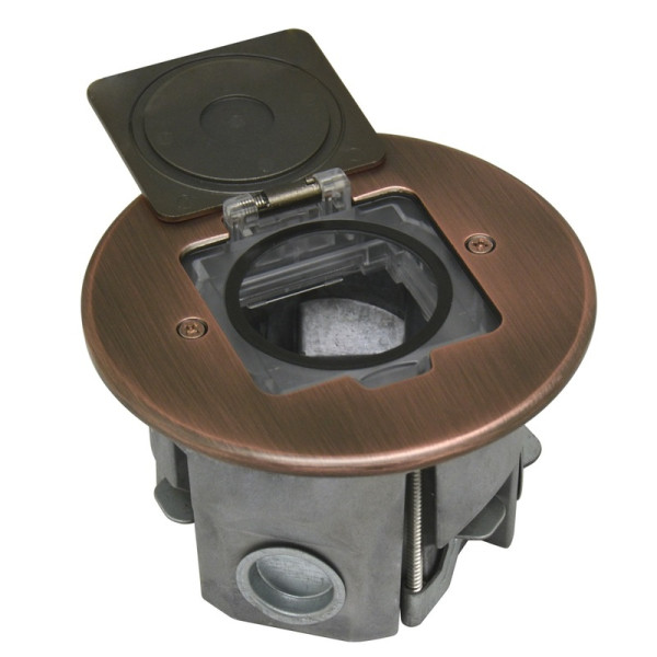 Лючок Surface 2 мод. (1 мод. 45х45 мм.),   круглый,  красная медь,  IP44,  (с уст. набором)