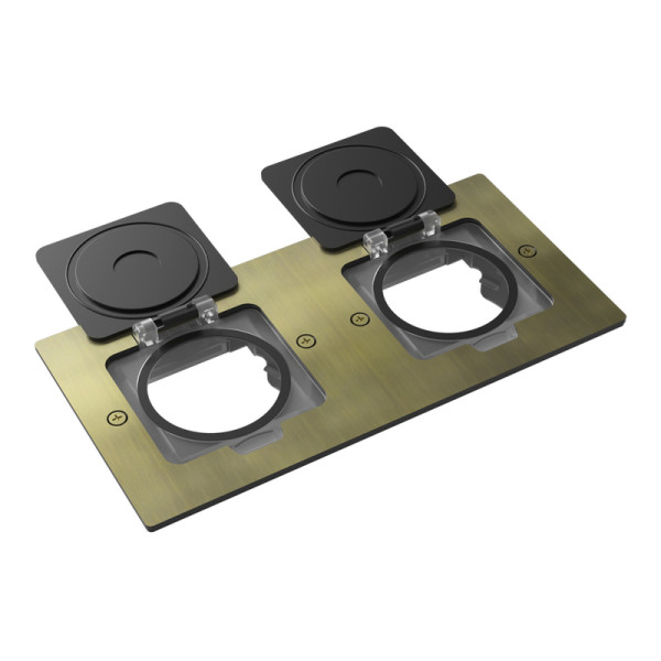 Лючок Surface 4 мод. (2 мод. 45х45 мм.),  античная латунь,  IP44