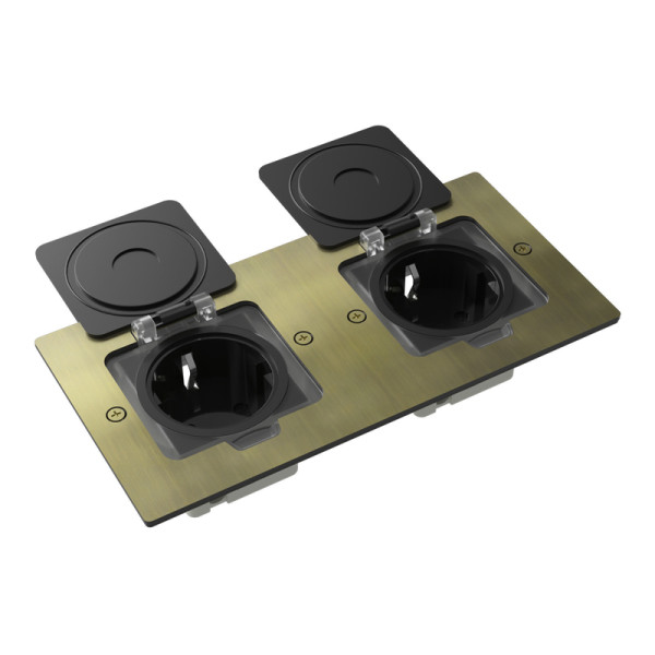 Лючок Surface 4 мод. (2 мод. 45х45 мм.),  античная латунь,  IP44