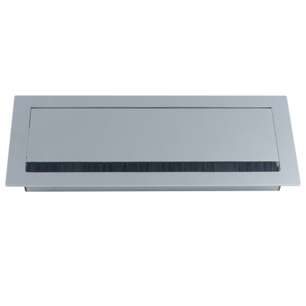 Кабельный громмет (лючок) в стол,  310*120мм,  цвет: серебро