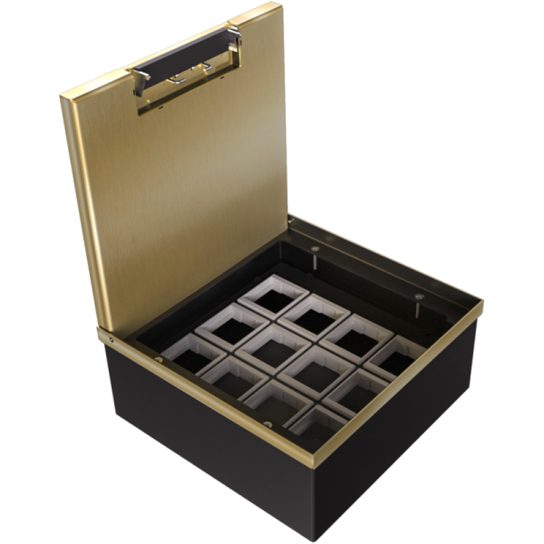 Лючок в пол 24 мод. (12 мод. 45х45 мм.),  латунь