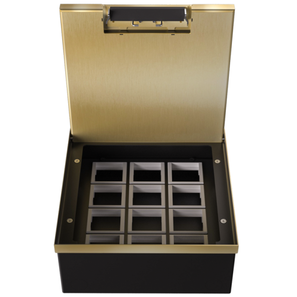 Лючок в пол 24 мод. (12 мод. 45х45 мм.),  латунь