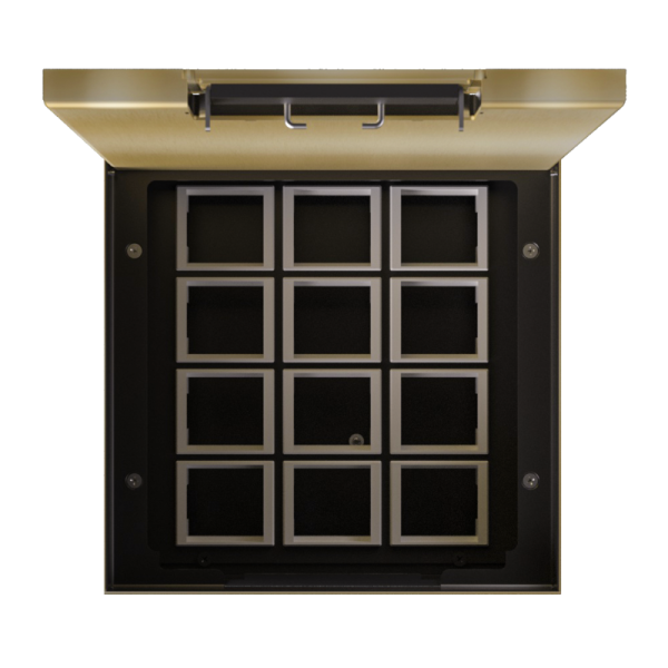 Лючок в пол 24 мод. (12 мод. 45х45 мм.),  латунь