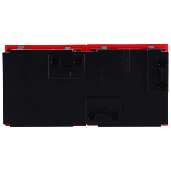 Розетка 2х2К+З нем.ст.,  45 гр.,  с з/ш,  крас. (90х45мм),  серия (тип) DF6