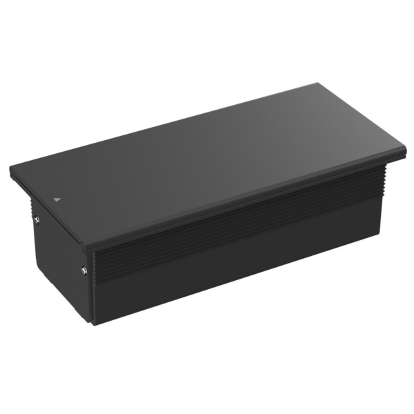 Настольный встраиваемый розеточный блок,  сдвижная крышка Slider 6 мод. (3 мод. 45х45),  черный