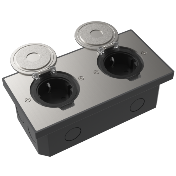 Лючок Surface 4 мод. (2 мод. 45х45 мм.),  круглая крышка,  никель,  IP44