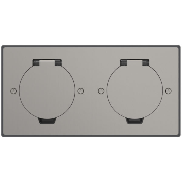 Лючок Surface 4 мод. (2 мод. 45х45 мм.),  круглая крышка,  никель,  IP44