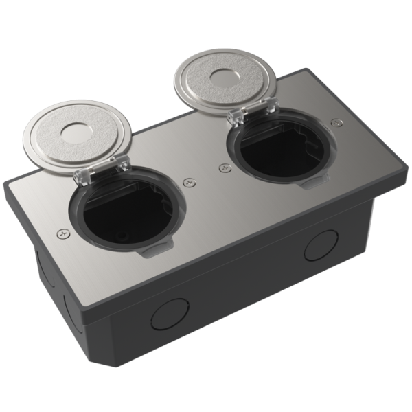 Лючок Surface 4 мод. (2 мод. 45х45 мм.),  круглая крышка,  никель,  IP44