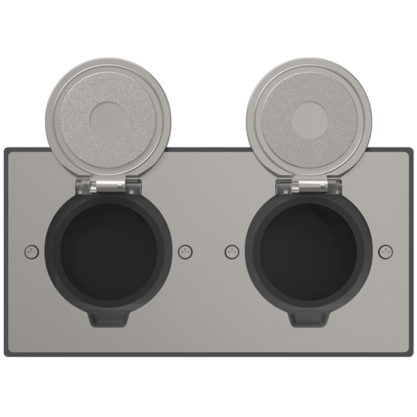 Лючок Surface 4 мод. (2 мод. 45х45 мм.),  круглая крышка,  никель,  IP44