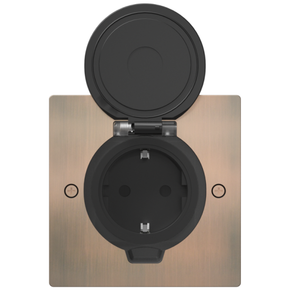 Лючок Surface 2 мод. (1 мод. 45х45 мм.),  круглая крышка,  красная медь,  IP44