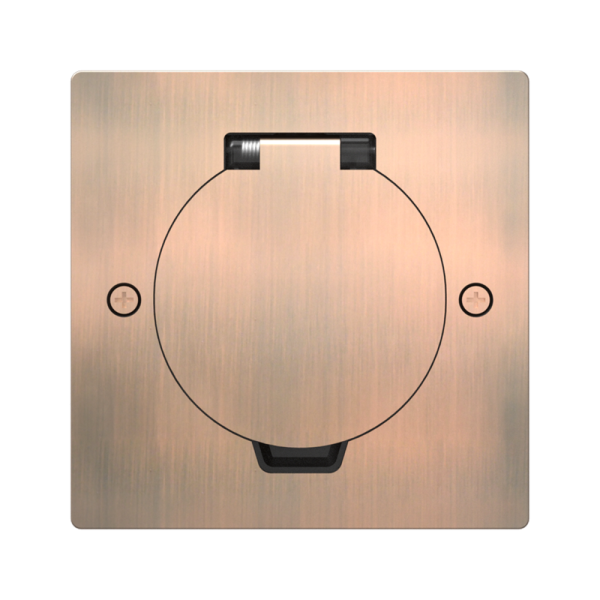 Лючок Surface 2 мод. (1 мод. 45х45 мм.),  круглая крышка,  красная медь,  IP44