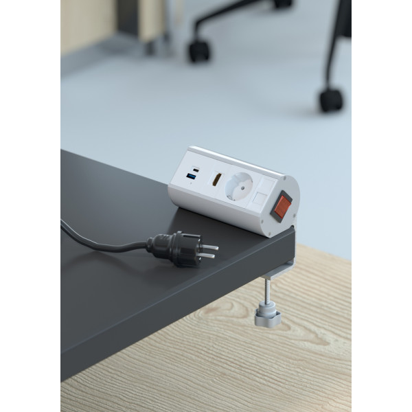 Настольный розеточный блок Ovaledesign  6 мод. (3 мод. 45х45)