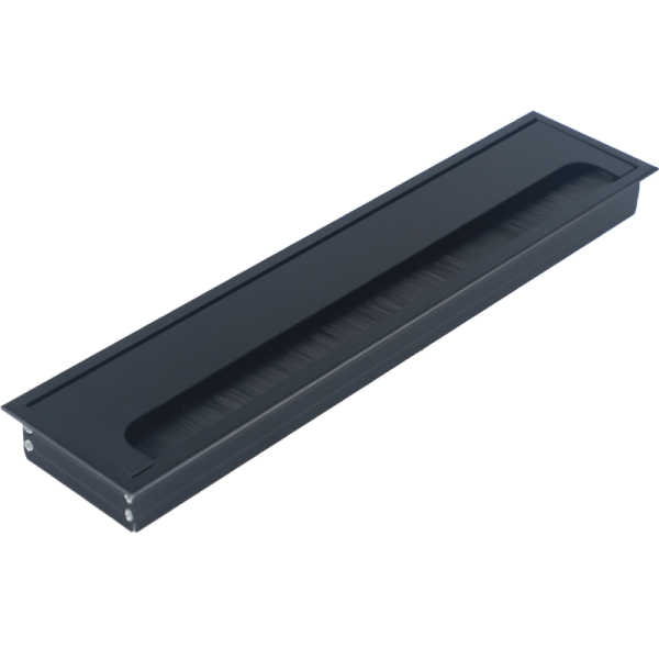 Кабельный громмет (лючок) в стол,  350*80мм,  цвет: черный