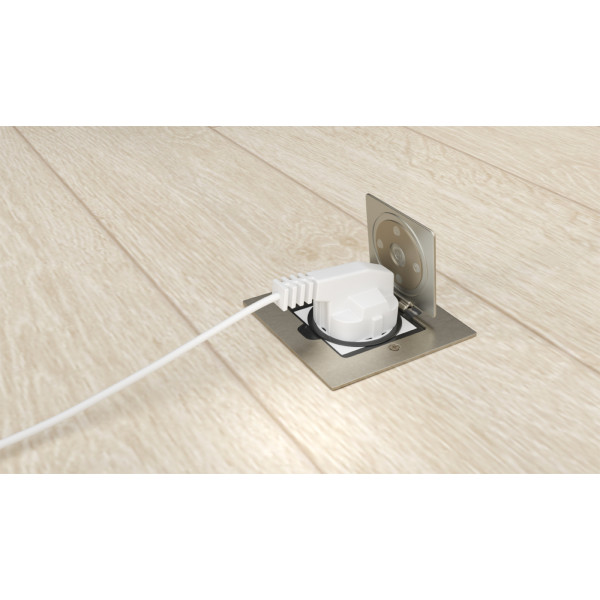 Лючок Surface 2 мод. (1 мод. 45х45 мм.),  полированное серебро,  IP44,  (с уст. набором)