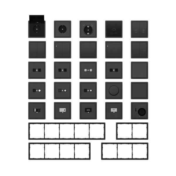 Накладка для розетки Schuko с заземлением,  с крышкой,  16A 250 В~,  вороненая сталь,  серия R98 METAL