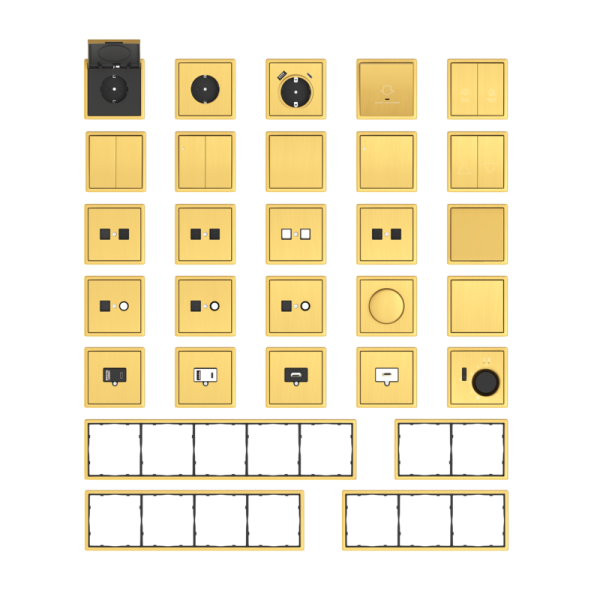Клавиша 1-я с подсветкой,  матовое золото,  серия R98 METAL