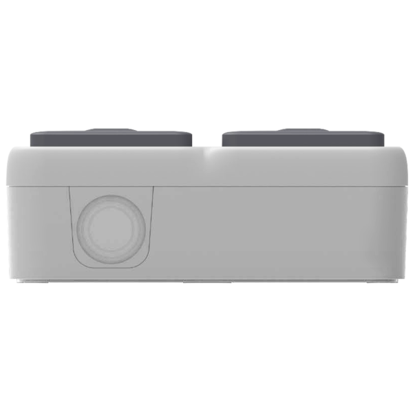 Розетка 2-я с защитной крышкой,  2К+З,  накладная,  цвет серый,  IP55,  серия W55