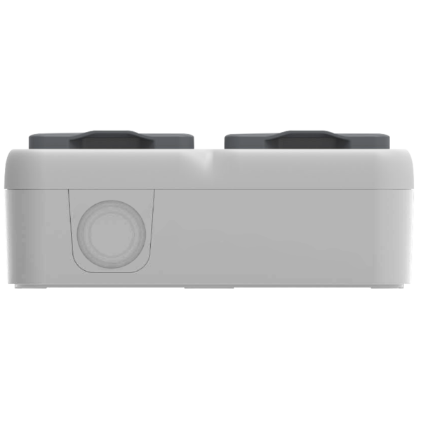 Розетка 2-я с защитной крышкой,  2К+З,  накладная,  цвет серый,  IP55,  серия W55