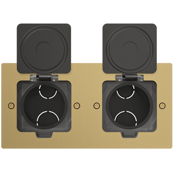 Лючок Surface 4 мод. (2 мод. 45х45 мм.),  золото,  IP44