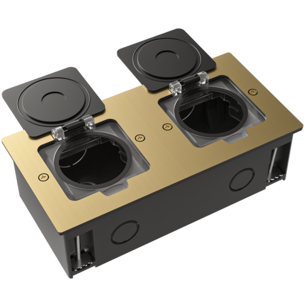 Лючок Surface 4 мод. (2 мод. 45х45 мм.),  золото,  IP44