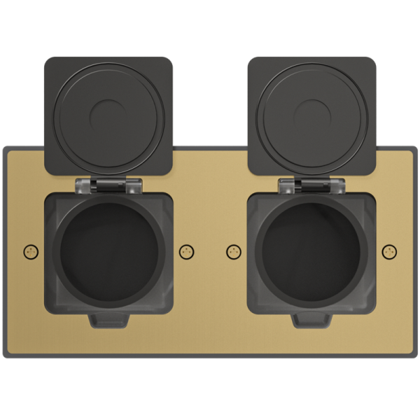 Лючок Surface 4 мод. (2 мод. 45х45 мм.),  золото,  IP44