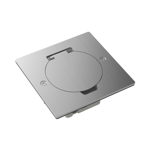 Лючок Surface 2 мод. (1 мод. 45х45 мм.),  круглая крышка,  полированное серебро,  IP44