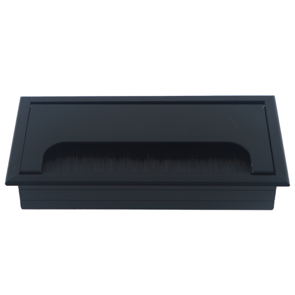 Кабельный громмет (лючок) в стол,  160*80мм,  цвет: черный