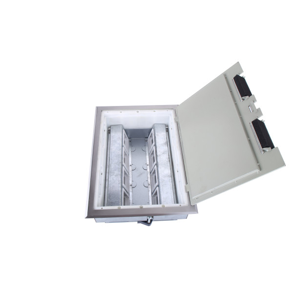 Лючок в пол 16 мод. (8 мод. 45х45 мм.) верт. установка,  металл