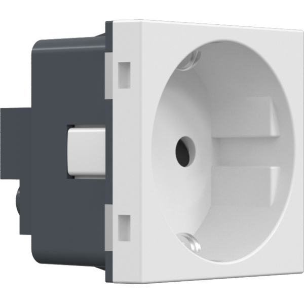 Розетка 2К+З нем.ст.,  в/заж.,  с з/ш,  бел. (45х45мм),  simple