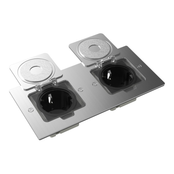 Лючок Surface 4 мод. (2 мод. 45х45 мм.),  полированное серебро,  IP44