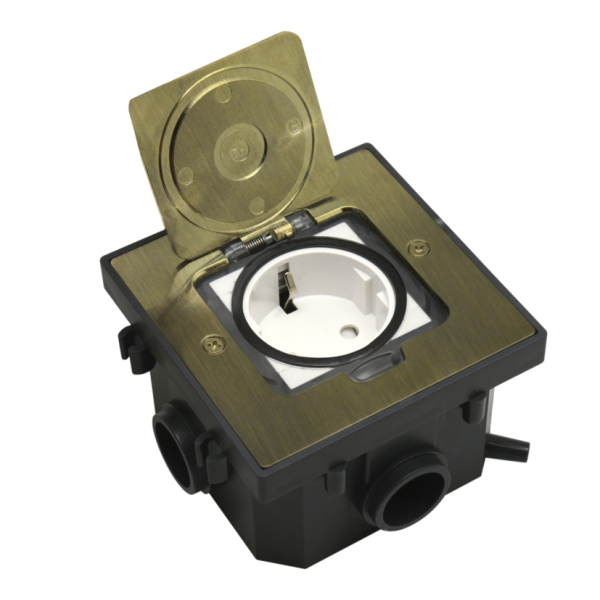 Лючок Surface 2 мод. (1 мод. 45х45 мм.),  античная латунь,  IP44,  (с уст. набором)