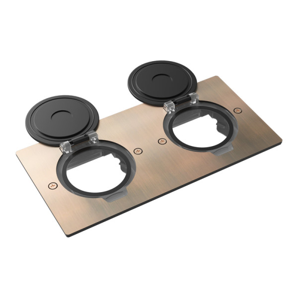 Лючок Surface 4 мод. (2 мод. 45х45 мм.),  круглая крышка,  красная медь,  IP44