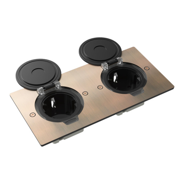 Лючок Surface 4 мод. (2 мод. 45х45 мм.),  круглая крышка,  красная медь,  IP44